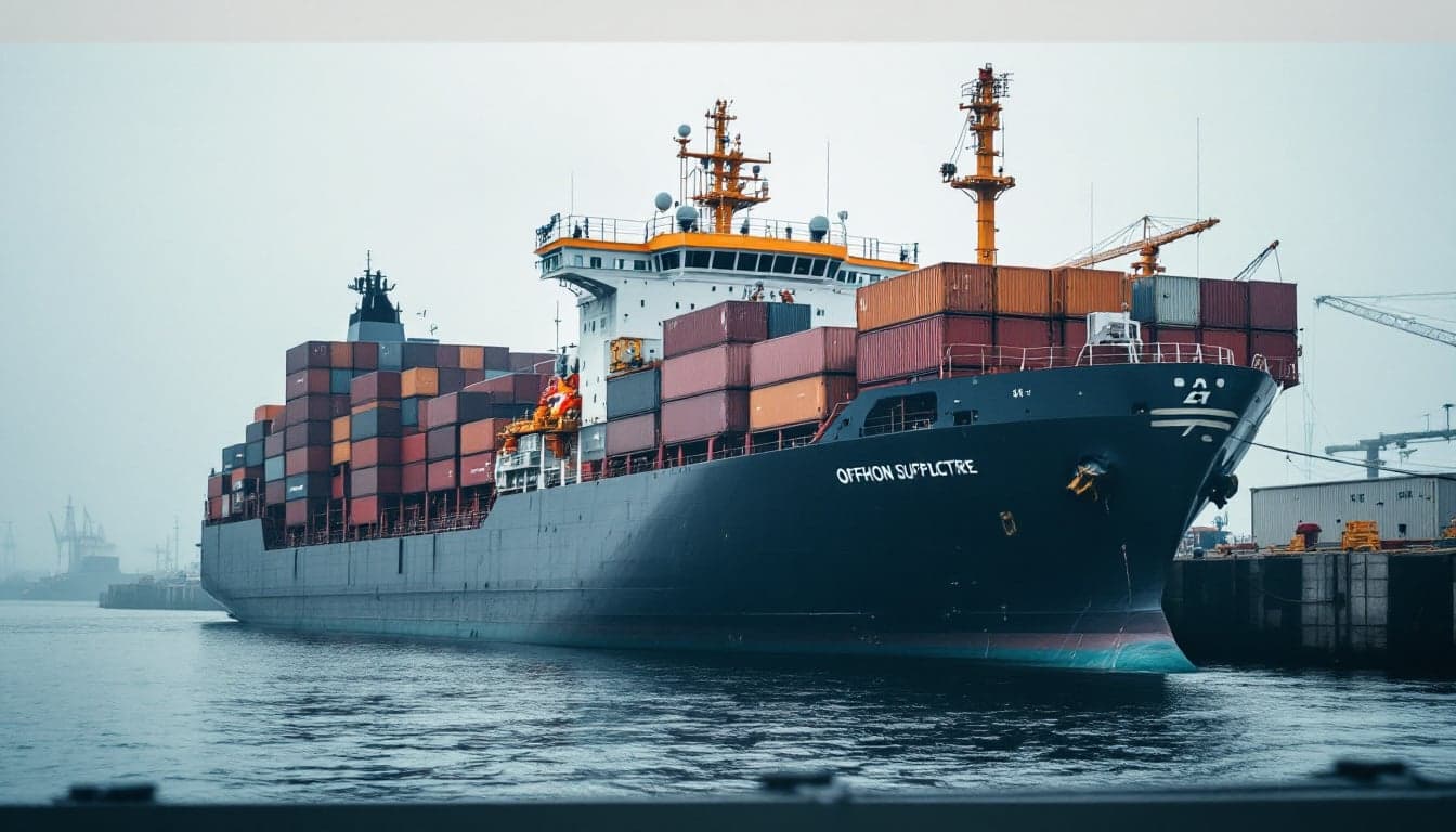 A fleet of vessels at anchor representing a diversified ship leasing portfolio spanning LNG, tanker, and offshore asset classes.
