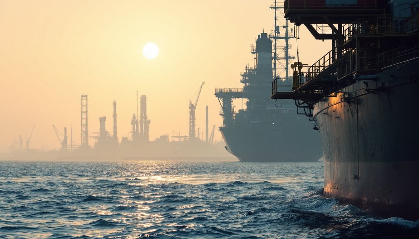 A large refined product tanker moored at an export terminal, representing disrupted fuel cargo flows from Chinese refiners.