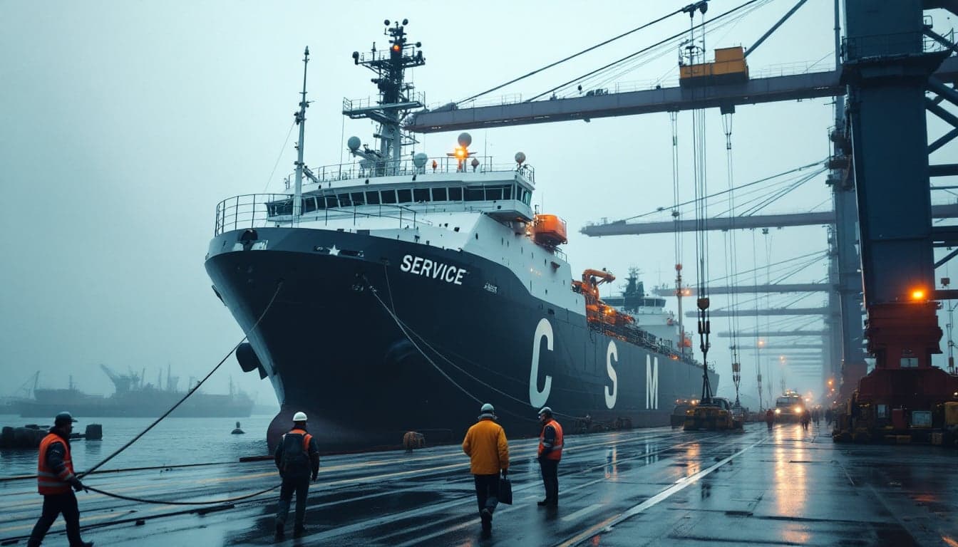 A service operations vessel under construction at a shipyard, representing the growing demand for offshore maintenance and support vessels in the international energy market.