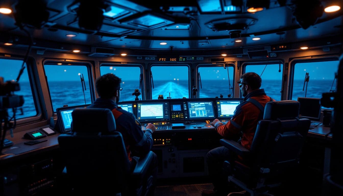 An offshore worker in PPE reviewing an inspection checklist on a tablet aboard an FPSO vessel.