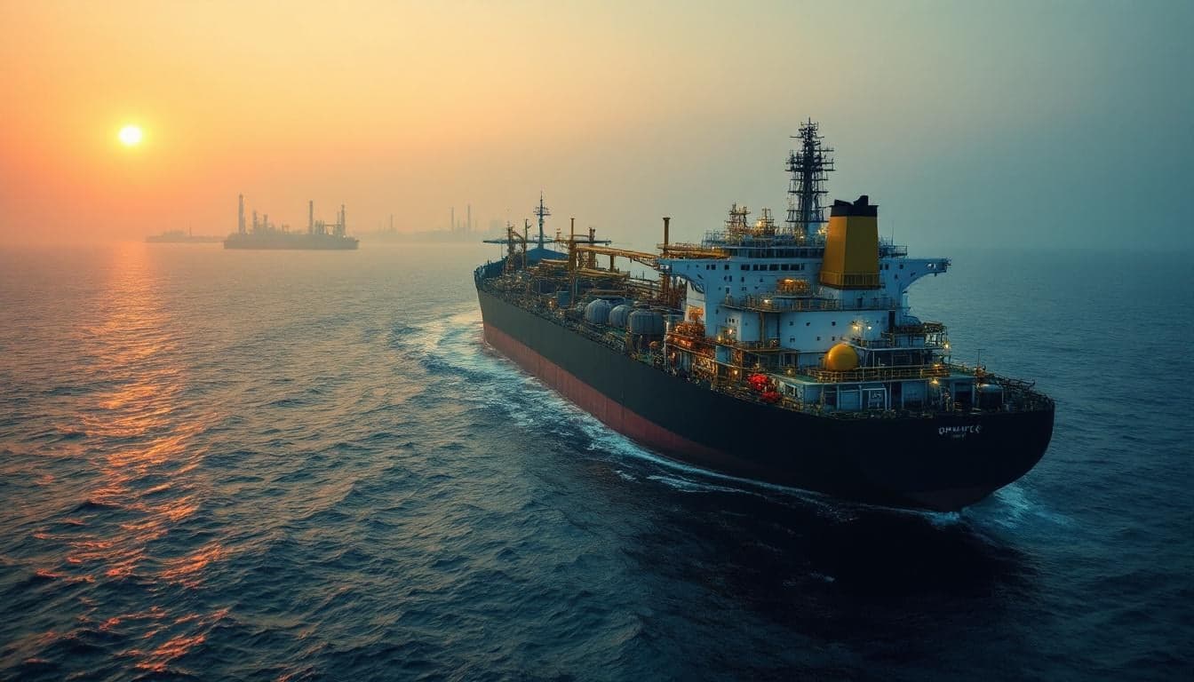 An aerial view of an FPSO vessel operating in deepwater conditions, representing Brazil's pre-salt oil production exposure to global OPEC+ supply decisions.