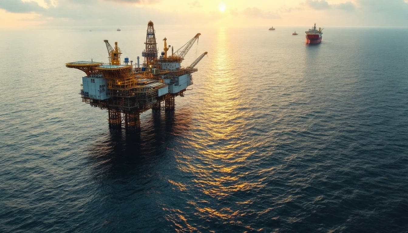 An FPSO vessel operating at a Brazilian pre-salt field under clear skies, representing the Atapu and Bacalhau cargo loadings awarded in PPSA's 7th Spot Auction.