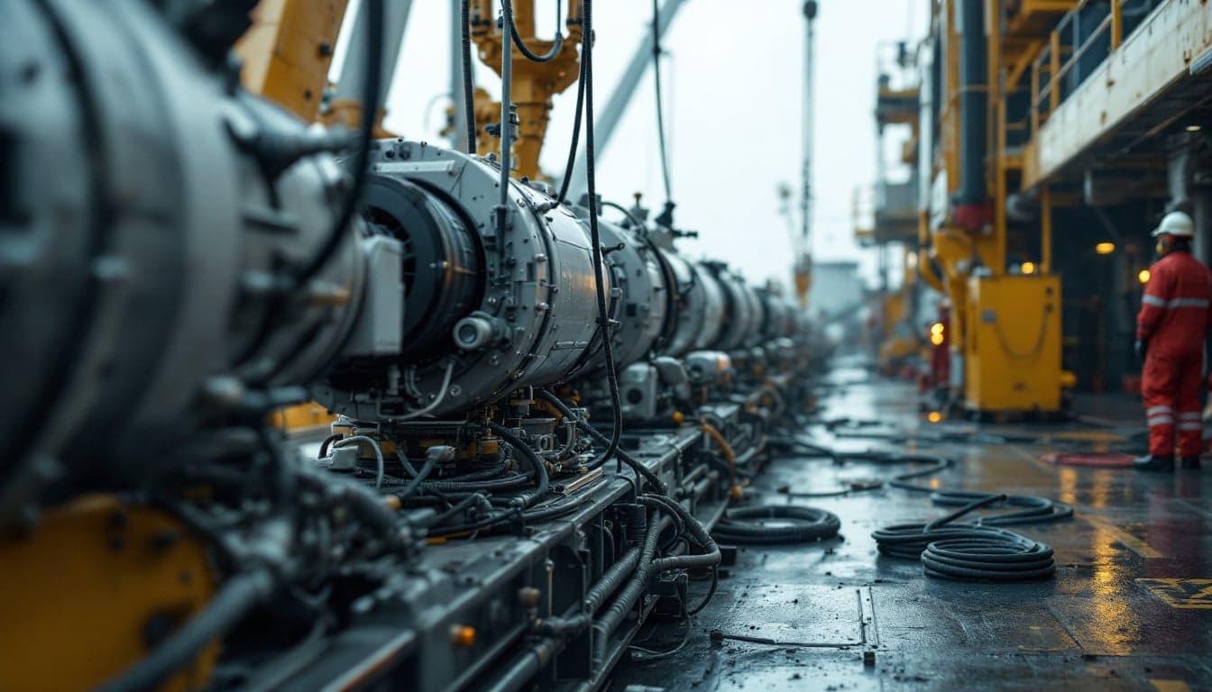 Embarcação de levantamento sísmico em operação offshore, representando o tipo de atividade monitorada pelo aplicativo Searcher Live.