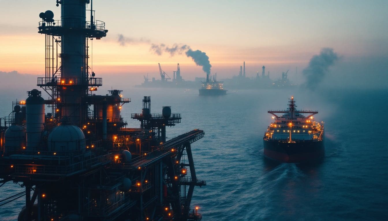 An LNG carrier vessel transiting open water, representing the Pacific Basin trade routes at the center of the US-South Korea energy investment discussions.