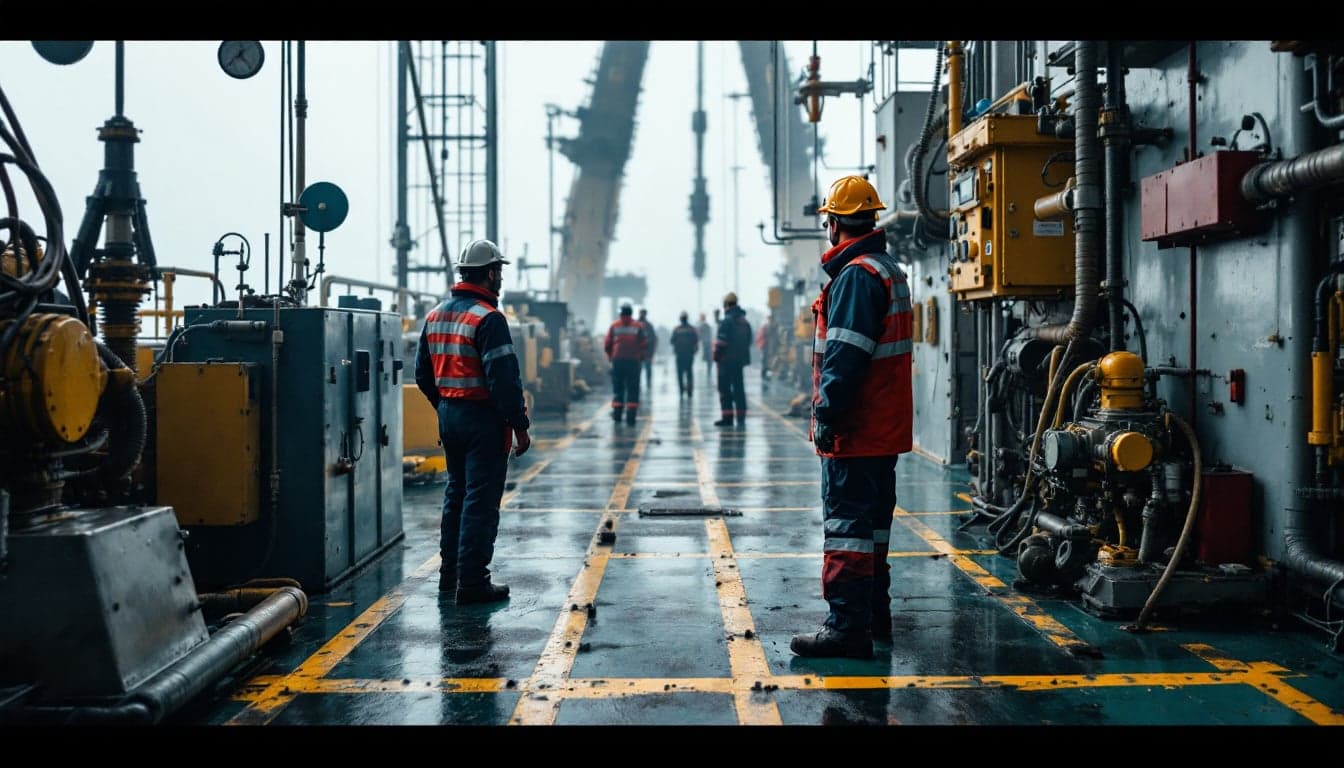 Navio-tanque da frota da Transpetro navegando em águas brasileiras, representando as oportunidades de carreira no Quadro de Mar da companhia.