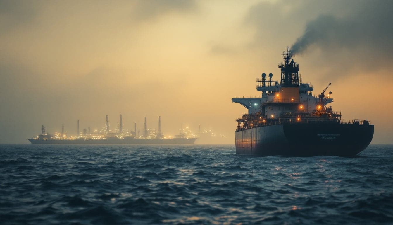 A product tanker loaded with refined diesel transiting the Atlantic Ocean, representing the fuel export flows that connect U.S. refining capacity to Brazilian import markets.