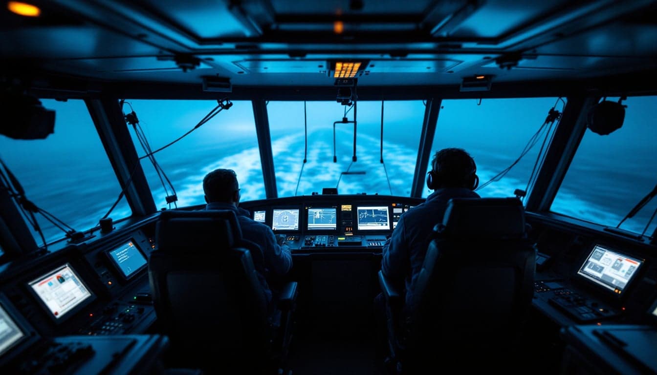 An uncrewed surface vessel underway at sea during an offshore demonstration, with no crew visible on deck, representing autonomous maritime data collection operations.